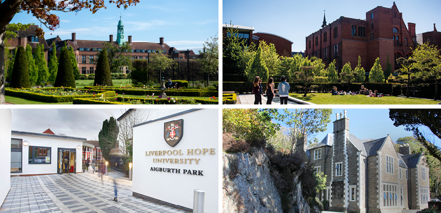 Split image of each of the 4 university campuses